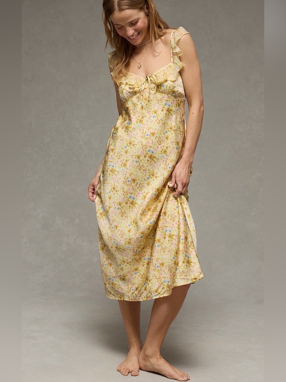 AE Ruffle Strap Midi Dress